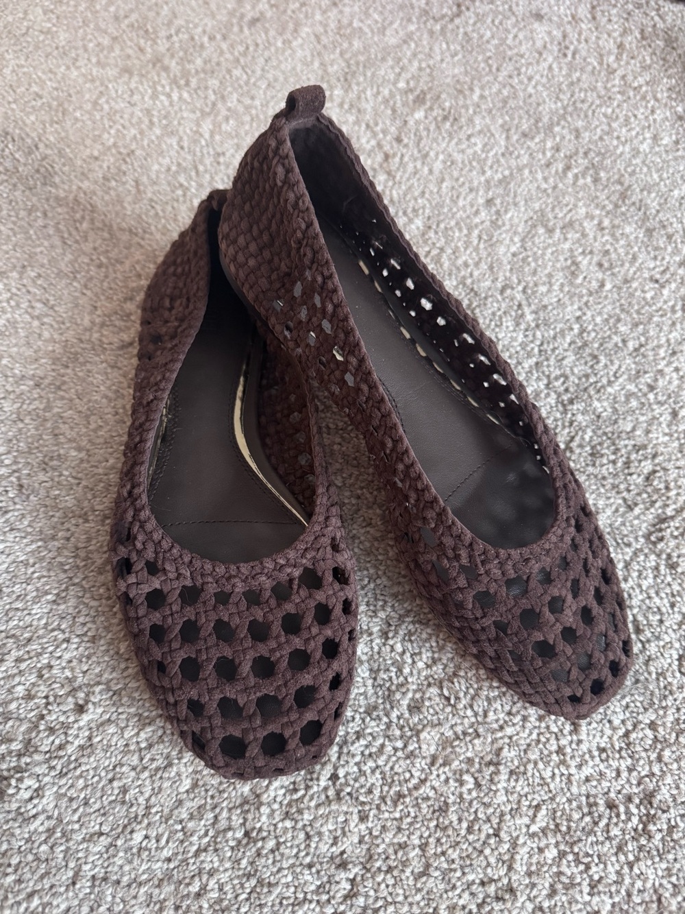 PAIGE Brown Suede Woven Juliette Ballet Flats size 8